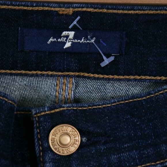 7 For All Mankind Denim Trouser Womens 27 In Y2K Retro Runaway Jeans *Raw Hem - Picture 5 of 12